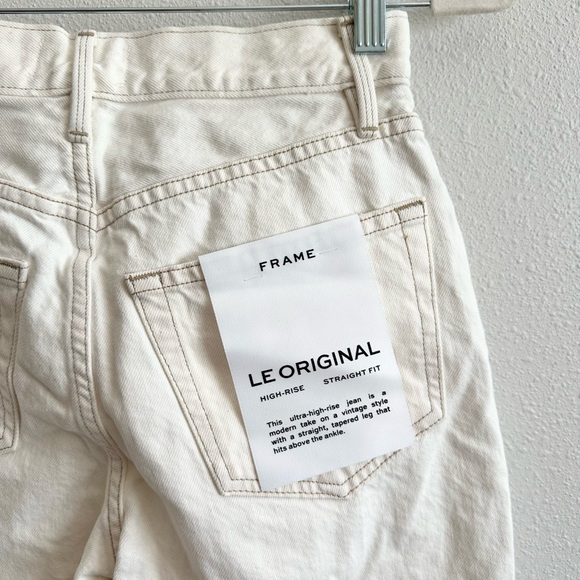 NWT Frame Le Original High Rise Straight Fit Jeans in Off White Size 24 - Picture 7 of 8
